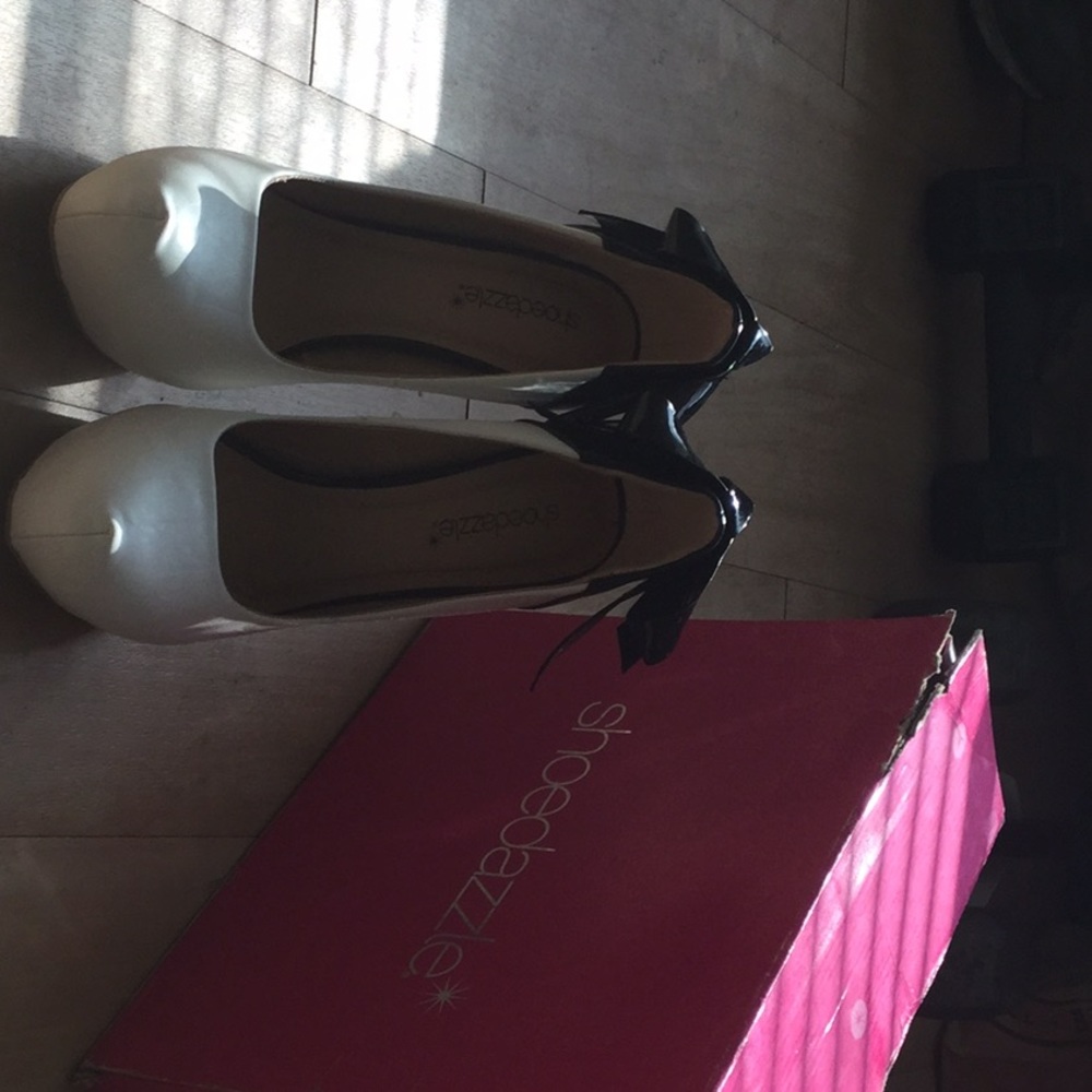 Black and white 6” heels